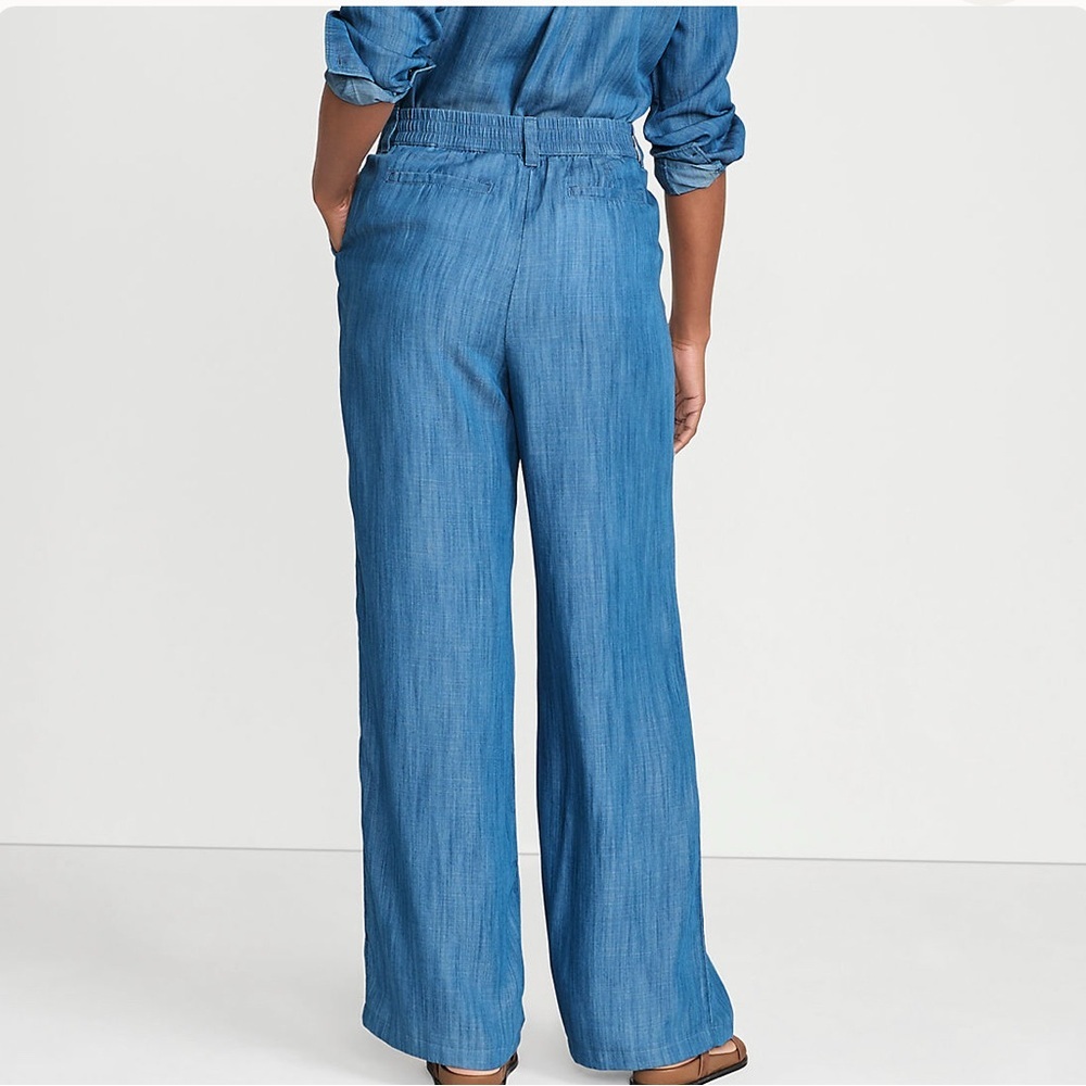 Lands' End  High Rise TENCEL Pleated Wide Leg Pants Size 18 - Picture 4 of 4